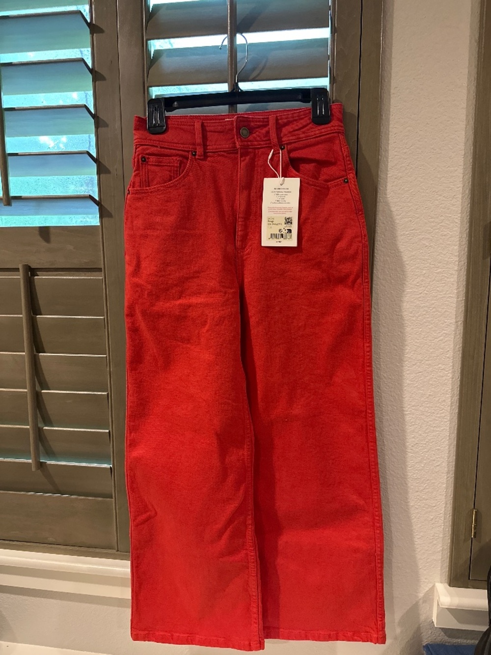 Sezane le crop red jeans size 36